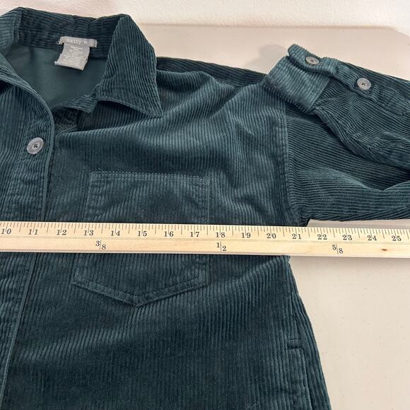 Matty M Women's Shacket Corduroy Button-Up Pockets Dark Hunter Green Size Small - Picture 9 of 10